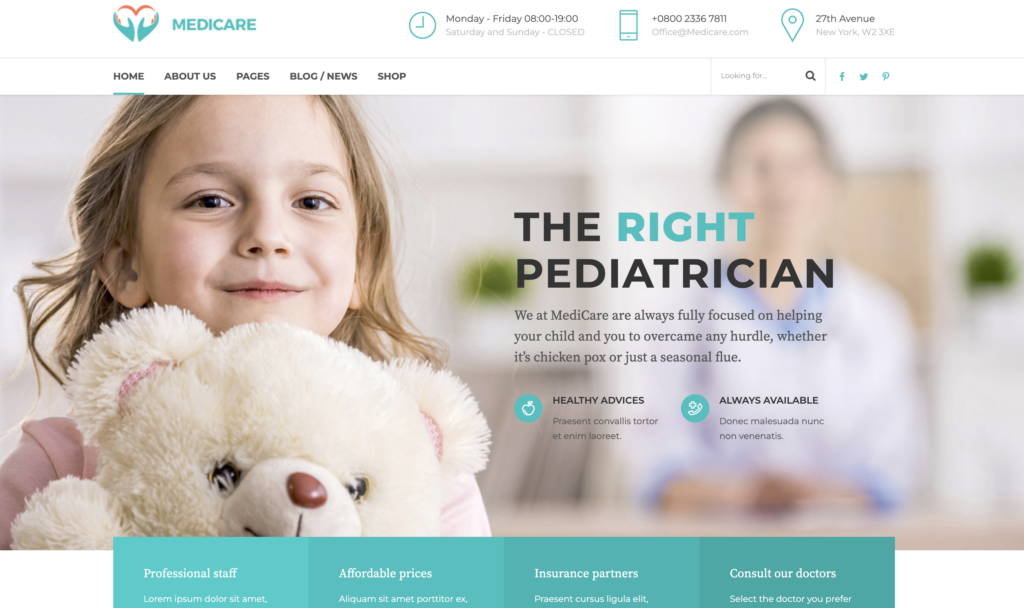 Pediatric WordPress Themes